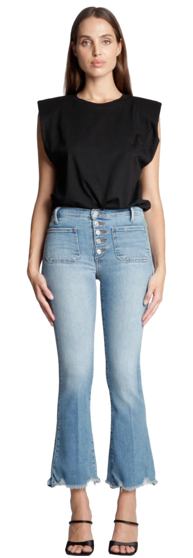 Angelina Patch Pocket Crop Flare