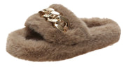Furry Slipper w/ Large Link Chain