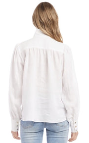 Shirred Button Up Blouse