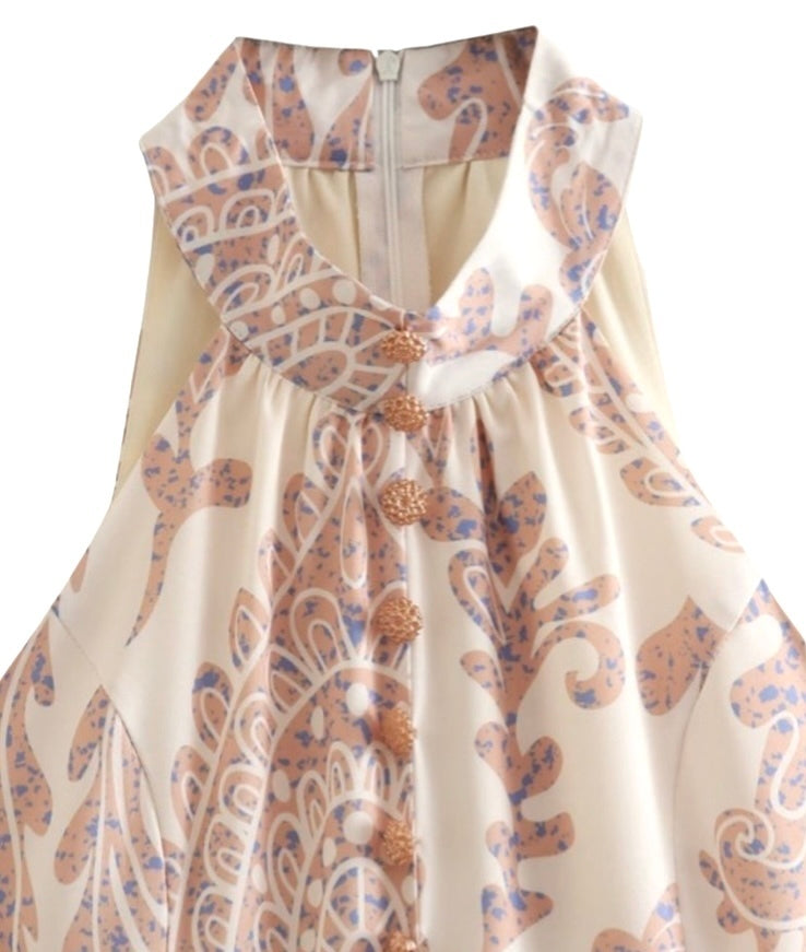 Paisley Print Sleeveless Resort Dress