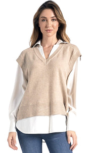 Sweater Vest Shirt Combo