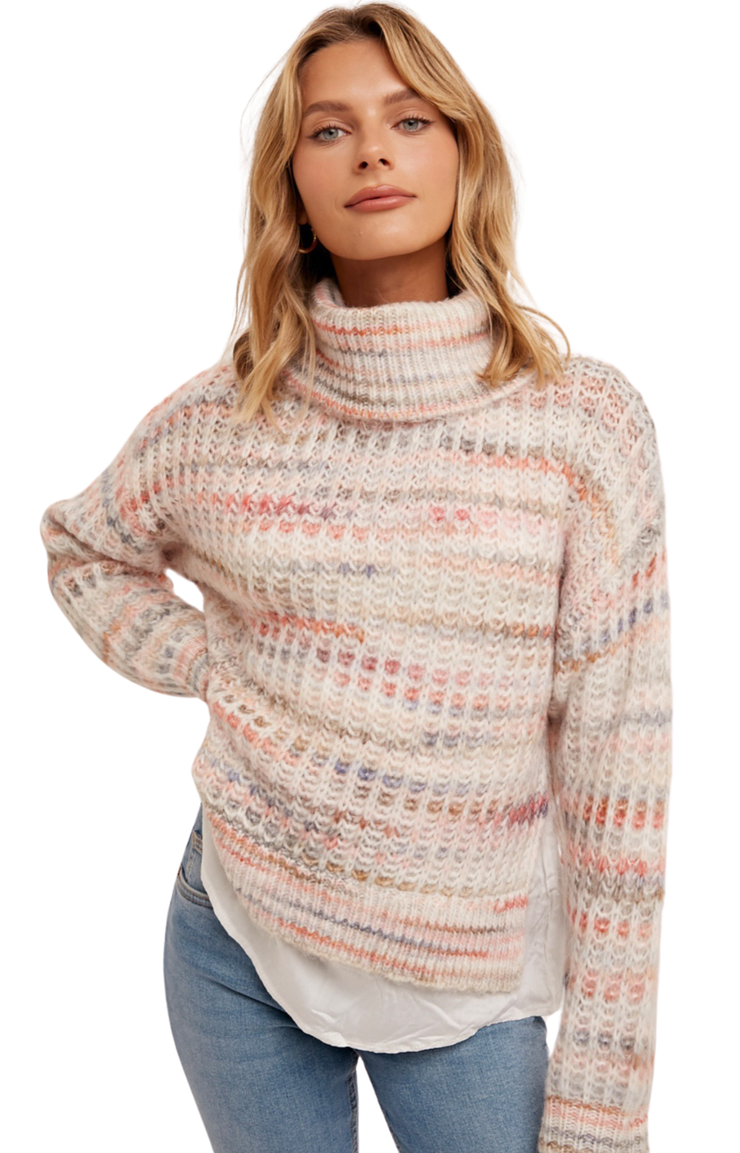 Turtleneck Sweater Twofer Top