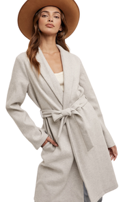 Belted Soft Coat w/Side Pockets