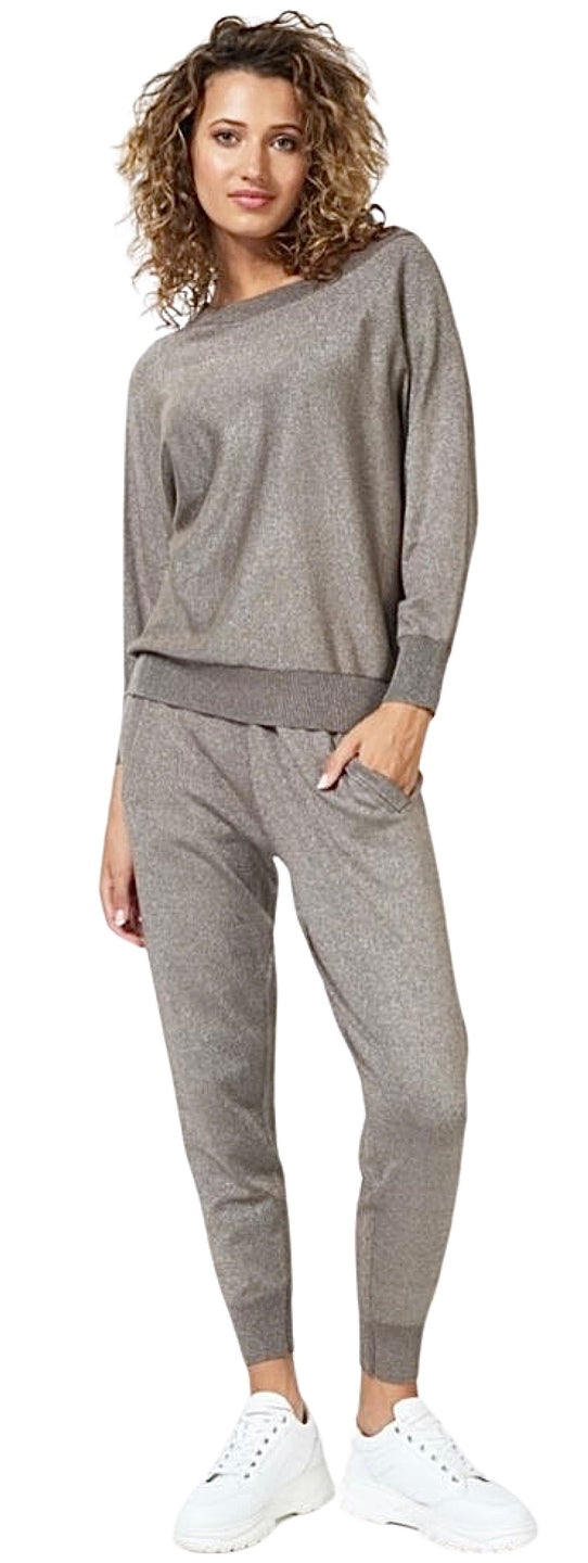 Lurex Raglan Knit Hoodie