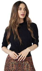 Short Puff Sleeve Knit Sweater