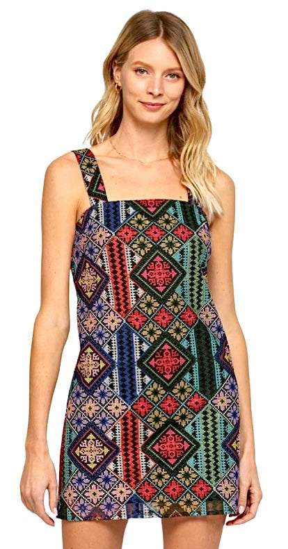 Embroidered Patchwork Dress
