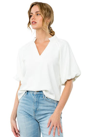 Puff  Short Sleeve VNeck Top