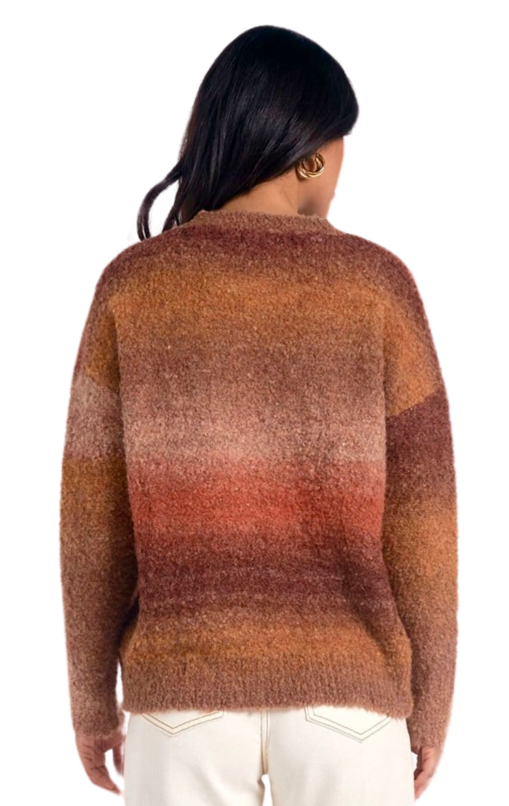 Crewneck Space Dye Hi Lo Sweater