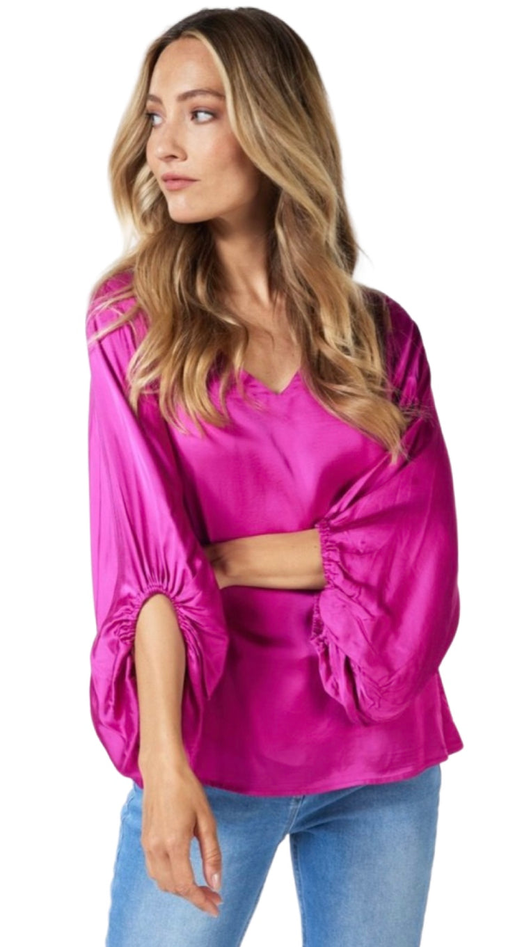 Vneck Wide Sleeve Blouse