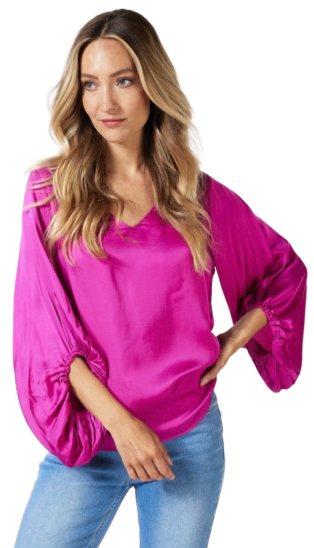 Vneck Wide Sleeve Blouse