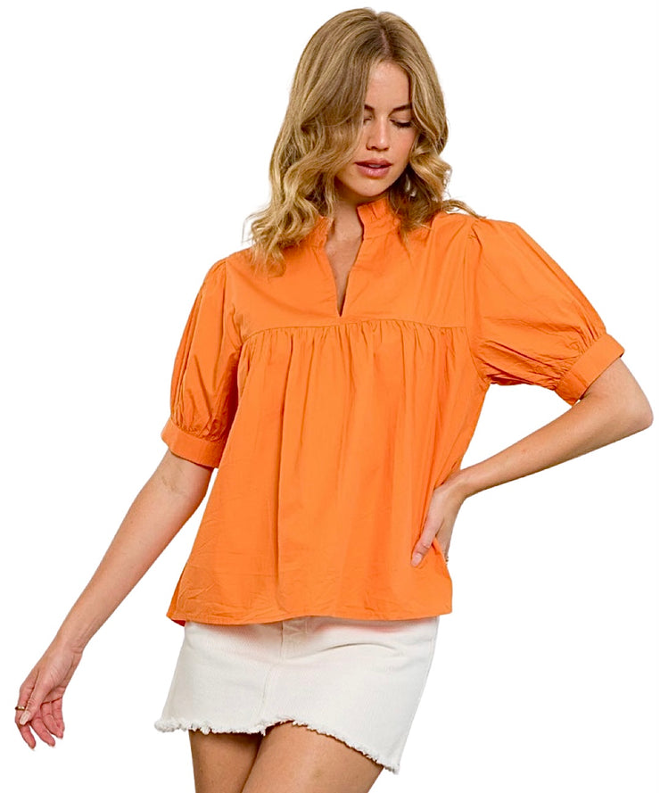 V- Neck Peplum Top