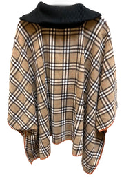 Burberry Poncho w/ Zip Front Collar