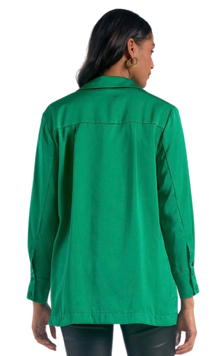 Button Front Satin Shirt