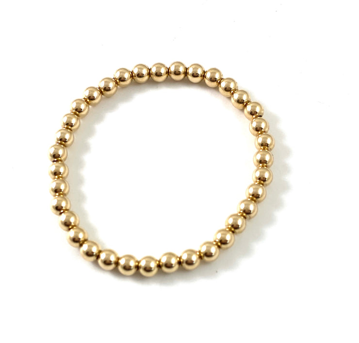 Gold Bead Stretch Bracelet - RainTree Boutique 