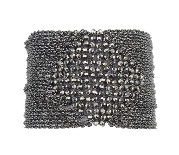 Cella Beaded Chain Cuff with Magnetic Closure