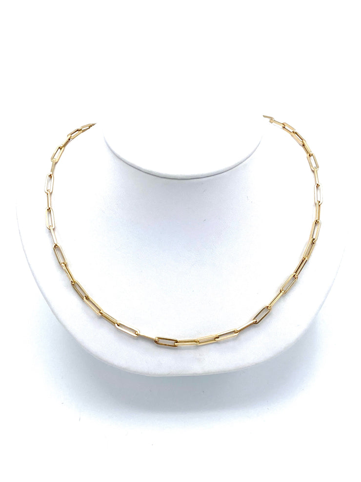14k Paperclip Link Chain Necklace - RainTree Boutique 
