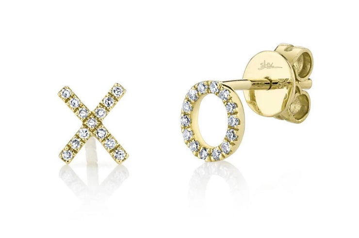 Diamond “XO” Stud Earring